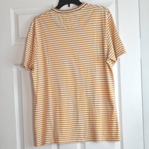 Ted Baker Yellow White Striped Short Sleeve Tshirt - Picture 2 of 4
